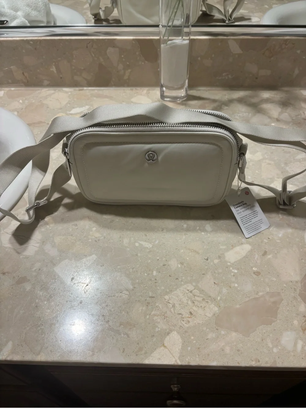 lululemon athletica Cream White Crossbody Double-Zip Bag